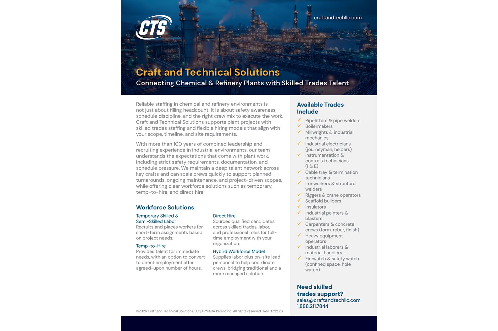 Connecting Chemical & Refinery Plants with Skilled Trades Talent